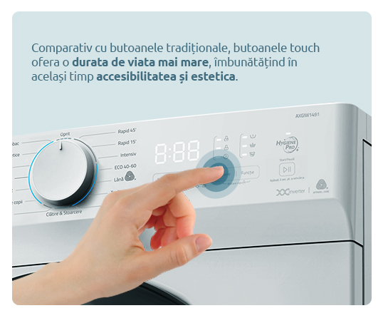 Mașină de Spălat Rufe Albalux AXGIW1491 - 9 kg Capacitate, Clasă Energetică A, Motor Inverter, 16 Programe, Funcție Hygiene Pro, 1400 RPM, Alb