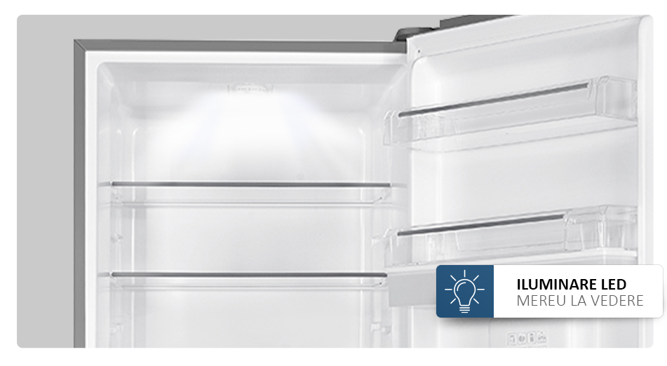 Combina frigorifica Albatros CFXD343E, Capacitate 278 L, Clasa E, Termostat reglabil, Inox 