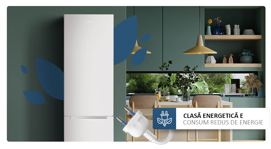 Combina Frigorifica Albatros CF343E, 262 l, Clasa energetica E, 3 sertare la congelator, H 180 cm, Alb