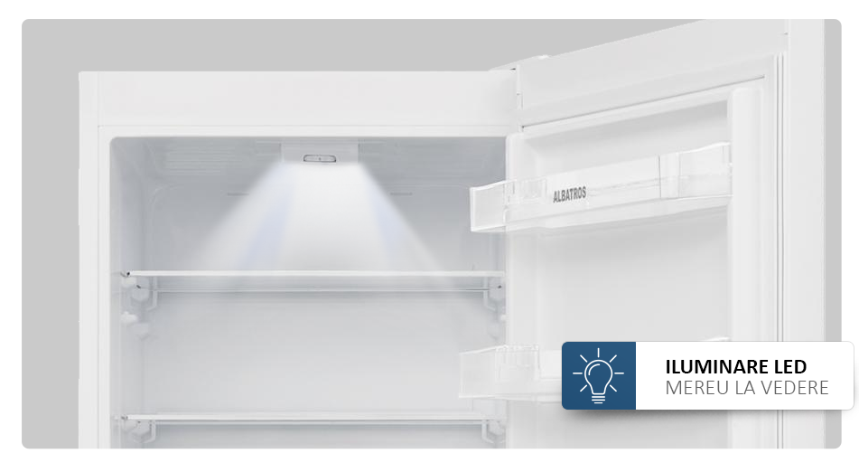 Combina frigorifica Albatros CF403E, capacitate 352 L, Less Frost, Clasa E, Termostat reglabil, Alb