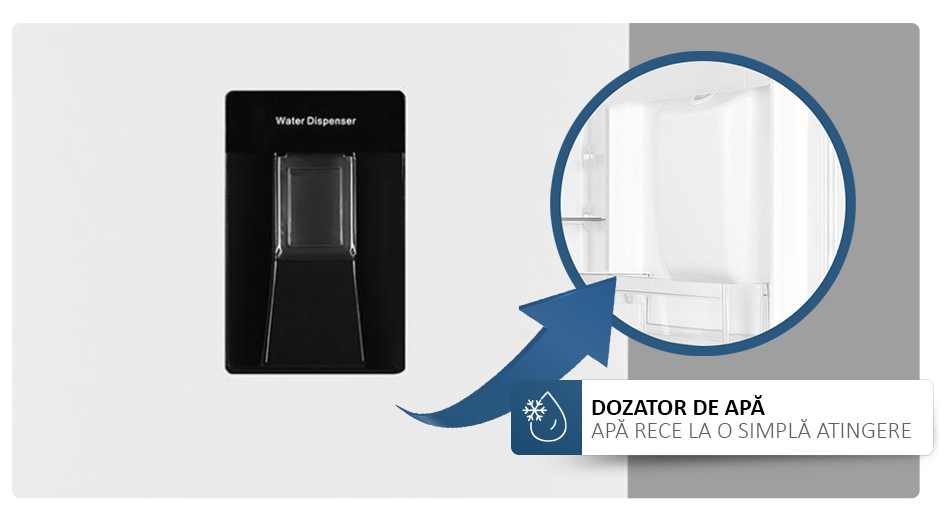 Combina frigorifica Albatros CFD343E, Capacitate 278 L, Dozator de apa, Clasa E, Termostat reglabil, Alb
