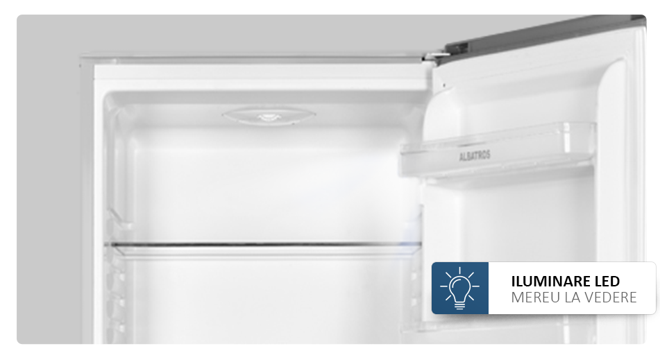 Combina Frigorifică Albatros CFX343E Inox – 280L, 4 Rafturi Sticlă, 3 Sertare Congelator, Clasa Energetică E, Dezghețare Automată, Uși Reversibile, Lumina LED, Picioare Reglabile