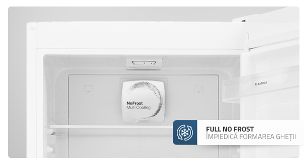 Combina Frigorifica Albatros CNF413E, Full No Frost, 295 L, Clasa energetica E, 3 sertare congelator, H 186 cm, Alb