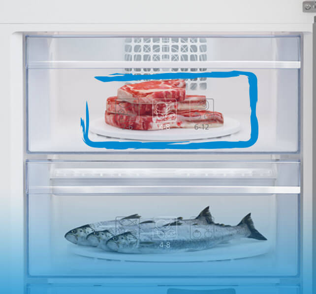 Side by side Beko GNO4031GS, 401 L, Clasa E, NeoFrost Dual Cooling, Compresor Prosmart Inverter