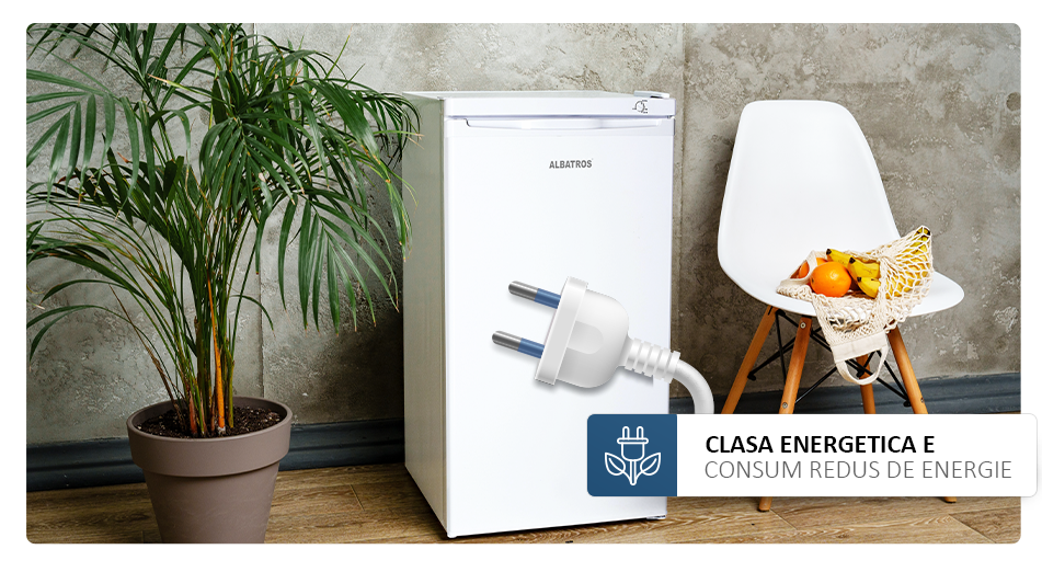 Congelator Albatros CA124E, 91 L, Clasa energetica E, Termostat reglabil, 4 sertare, inaltime 85 cm, Alb