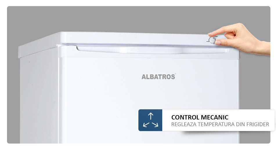 Congelator Albatros CA124E, 91 L, Clasa energetica E, Termostat reglabil, 4 sertare, inaltime 85 cm, Alb