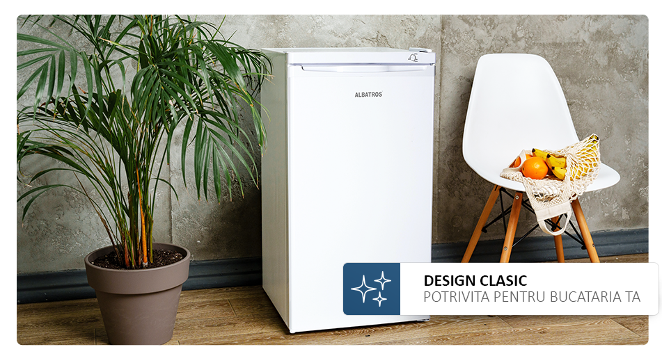 Congelator Albatros CA124E, 91 L, Clasa energetica E, Termostat reglabil, 4 sertare, inaltime 85 cm, Alb