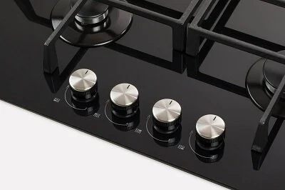 Plita incorporabila LDK Cordoba WOK JZ4BK60, Gaz, 4 arzatoare, WOK, Aprindere electrica, Gratare fonta, Siguranta, 60 cm, Negru