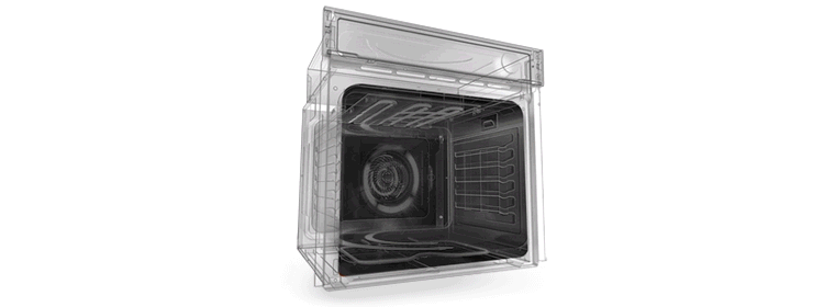 Cuptor incorporabil Samus SCE828GCF3D, 80 L, 2500 W, 8 functii, Grill, Ventilator, Clasa energetica A, Curatare catalitica, Negru