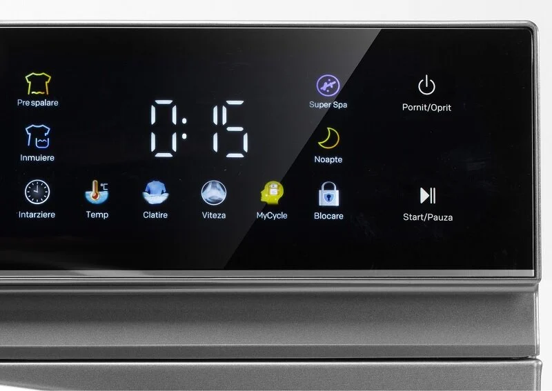 Masina de spalat rufe LDK Queen2 814DITS, Clasa A, Capacitate 8 Kg, 1400 rpm, 16 programe, Control Touch, Steam, Super Spa, Storm Wash, Night wash, My Cycle, Amanare pornire, Motor Inverter, Argintiu