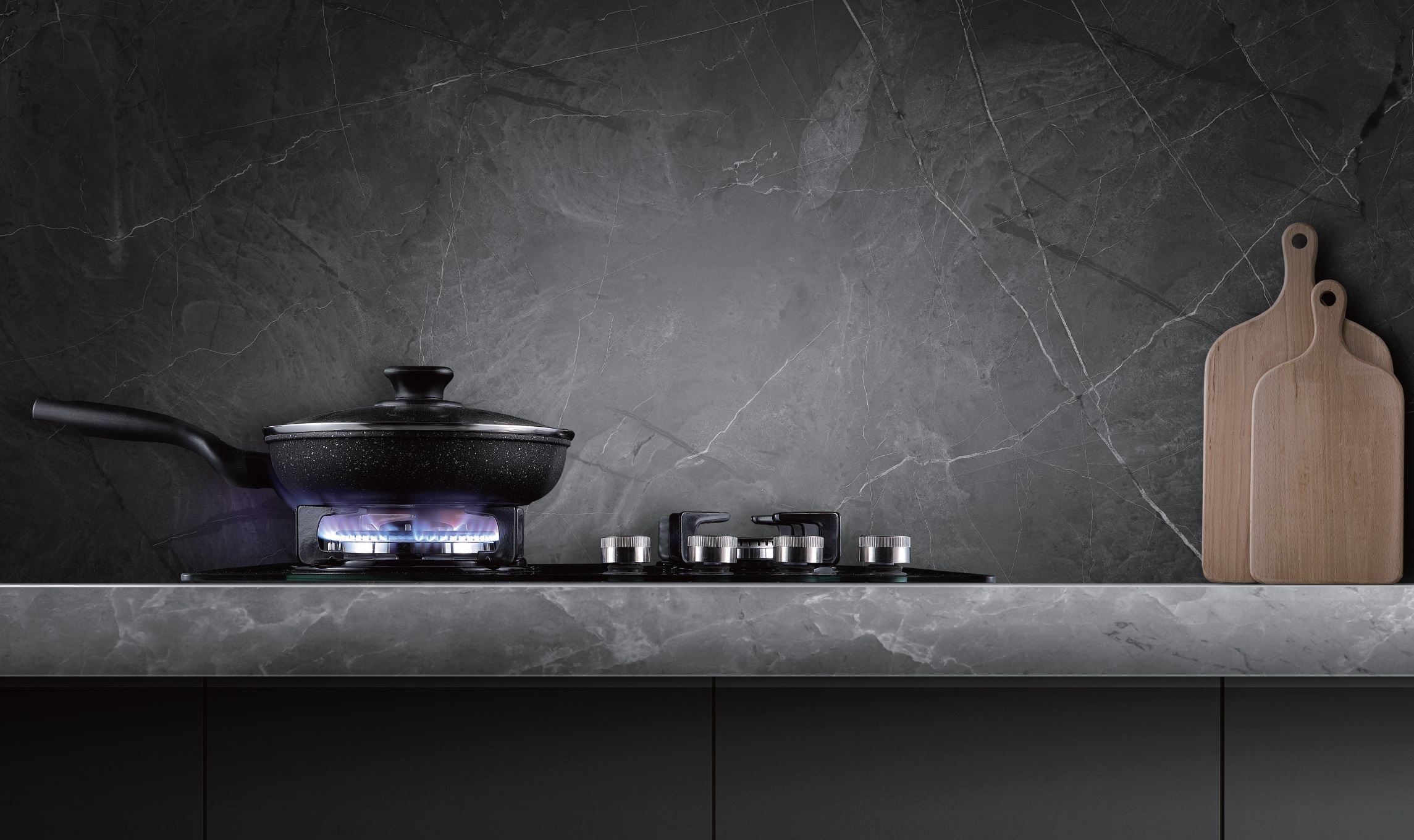 Plita gaz Pyramis 5343.02 Black Glass