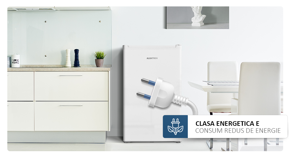 Frigider cu o usa Albatros FA113E, capacitate 95 litri, Clasa energetica E, Alb