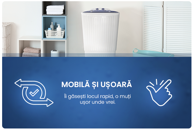 Mașină de Spălat Semiautomată Rufe Albatros WM 5.1, Capacitate 5 kg, Motor Spălare 290W, Timp Spălare 0-15 min, Alimentare cu Apă Rece sau Caldă (max 60°C )