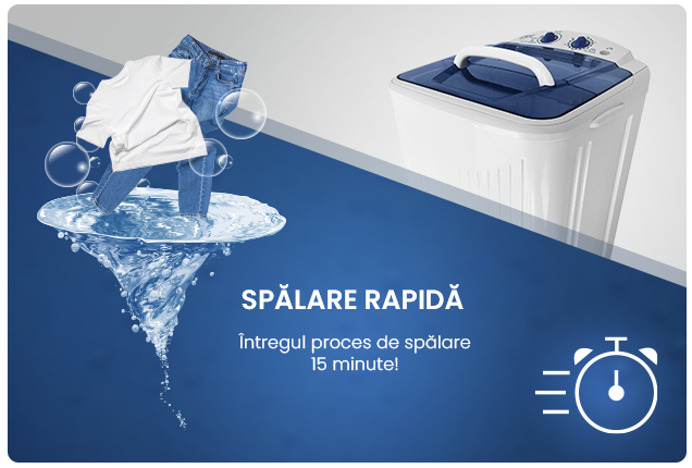 Mașină de Spălat Semiautomată Rufe Albatros WM 5.1, Capacitate 5 kg, Motor Spălare 290W, Timp Spălare 0-15 min, Alimentare cu Apă Rece sau Caldă (max 60°C )