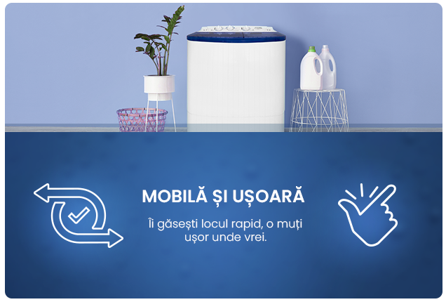 Mașină de spălat rufe semiautomată Albatros WMS 5.3, 5 kg, 350W spălare, 120W stoarcere, compactă și eficientă
