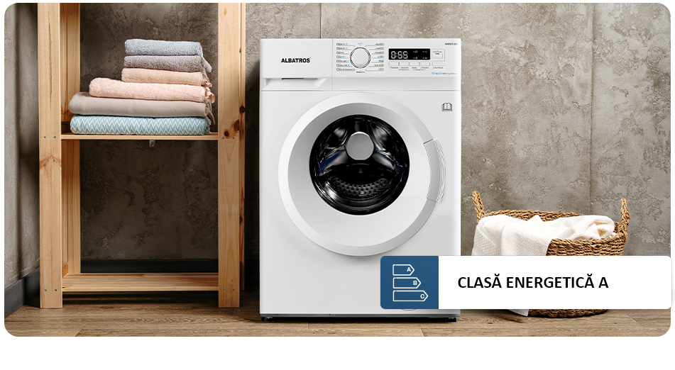 Masina de spalat rufe Albatros AWMI1484, Capacitate 8 kg, 15 programe, Clasa A, Blocare acces copii