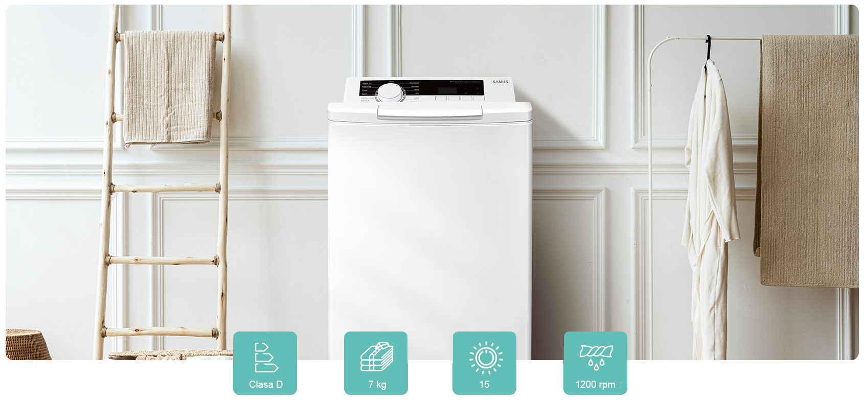 Masina de spalat rufe cu incarcare verticala Samus WTSGD-70121