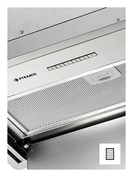 Hota total incorporabila Pyramis Turbo ERN 70cm Inox