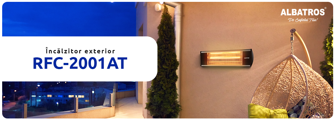 Radiator electric infrarosu de perete, Exterior, 2000 W, Telecomanda, RFC-2001AT, Negru