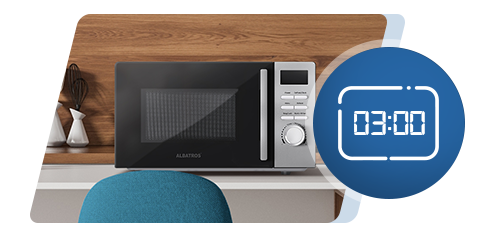 Cuptor cu microunde Albatros MWA-20D4B, Digital, Capacitate 20 L, Putere 700W, 8 programe de preparare