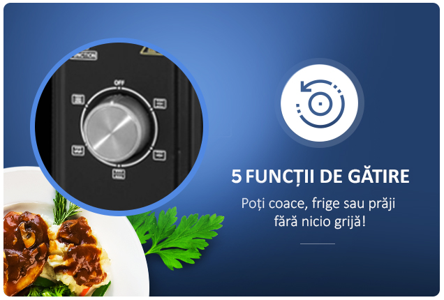 Cuptor electric Albatros A72BRCL2, 2200 W, Capacitate 72 litri, Rotisor, Convectie, 4 Programe, Negru