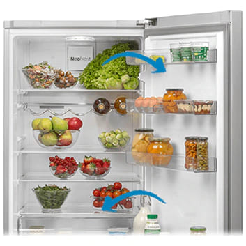 Congelator Beko RFNE448E41XB, 404 l, Clasa E, No Frost, Display LED, H 191.2 cm, Argintiu