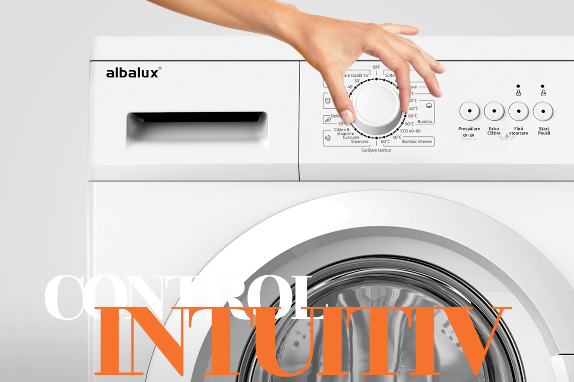 Mașină de Spălat Rufe Albalux AXW1061, 6 kg, 1000 RPM, 23 Programe, Clasă Energetică D, Alb
