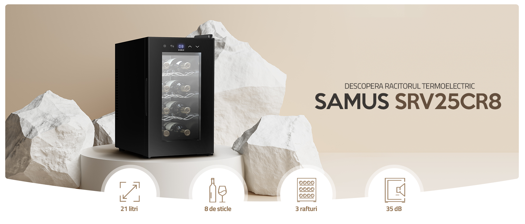 Racitor termoelectric (pentru vinuri) Samus SRV25CR8