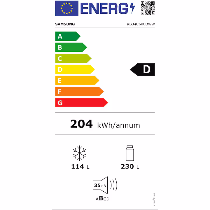 Combina frigorifica Samsung, 344 l, Clasa D, Total No Frost, Compresor Digital Inverter, Iluminare LED, Afisaj intern, WiFi, AI Energy️, H 185 cm, Alb [2]