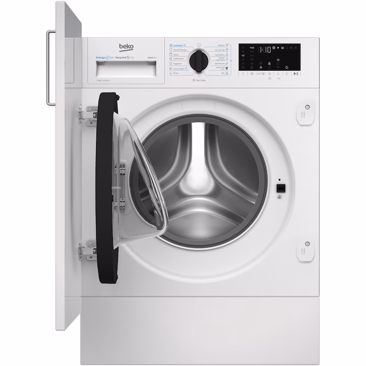 Marelvi - Masina de spalat rufe BI BEKO, EnergySpin, SteamCure , 1400rpm, 8 kg, Clasa A, Alb
