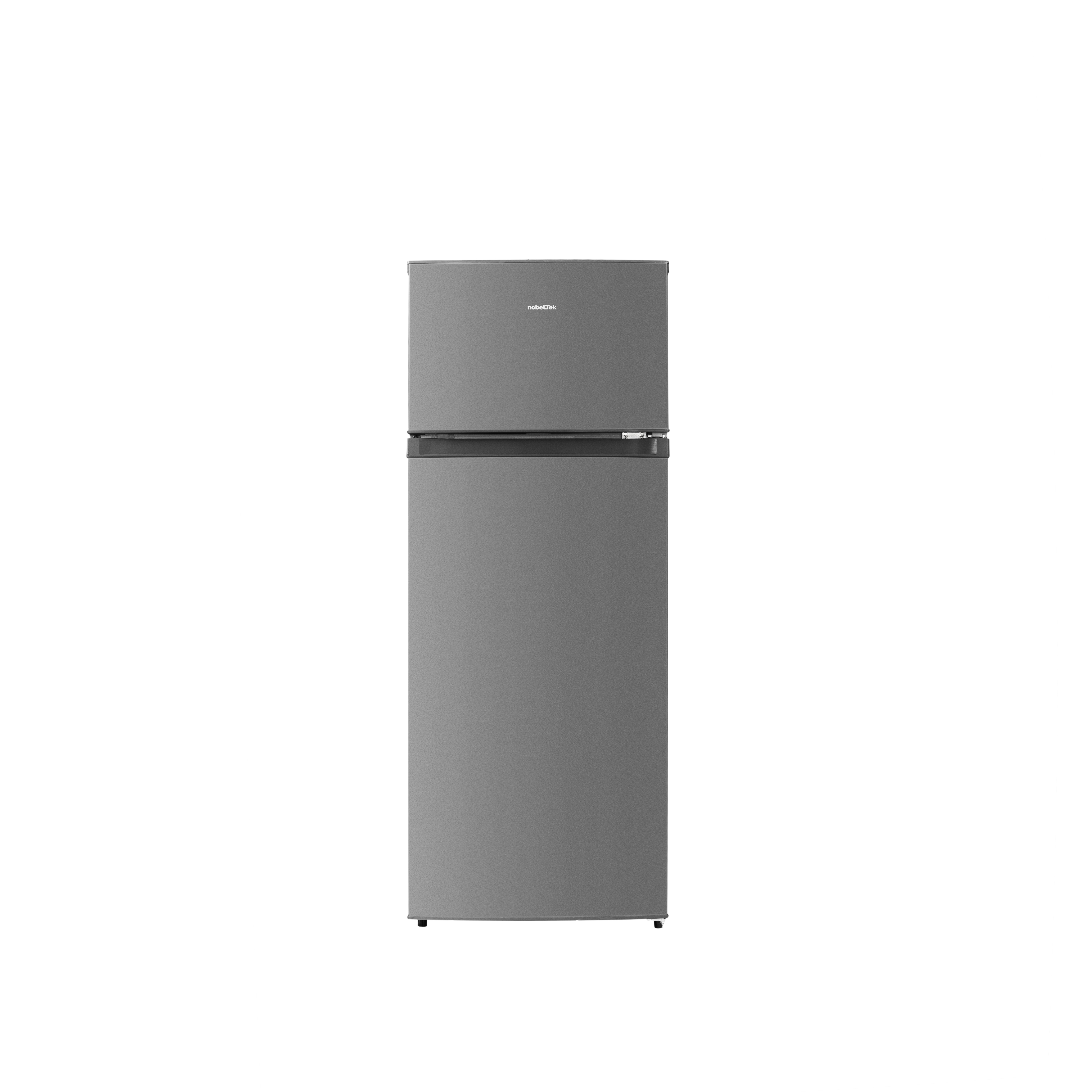 Marelvi - Frigider cu 2 usi Nobeltek Static, congelatorul sus, volum net 210 (168+42) litri, clasa E, Silver