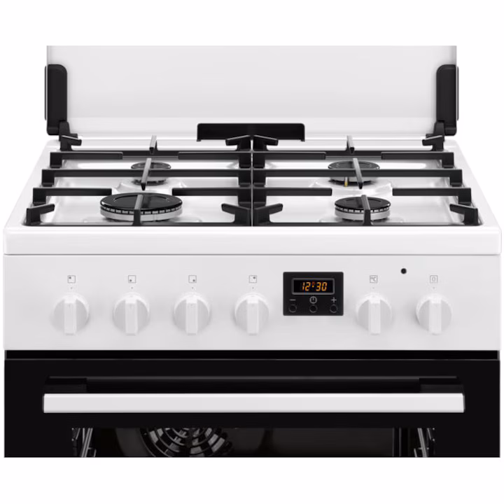 Aragaz ELECTROLUX, mixt, HotAir, 4 arzatoare, Gaz + Electric, display, L 60 cm, Grill, alb [1]