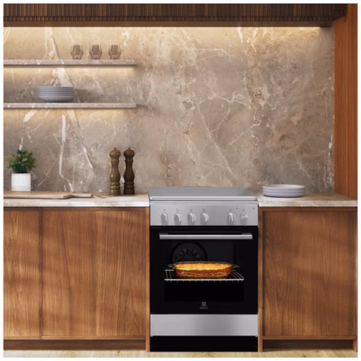 Aragaz ELECTROLUX, mixt, HotAir, 4 arzatoare, Gaz + Electric, display, L 60 cm, Grill, alb [3]