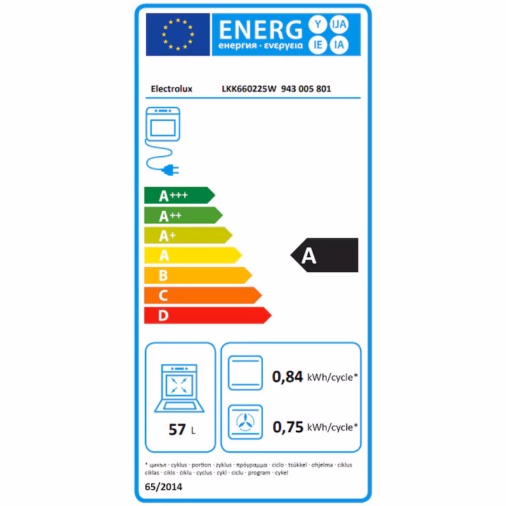 Aragaz ELECTROLUX, mixt, HotAir, 4 arzatoare, Gaz + Electric, display, L 60 cm, Grill, alb [5]