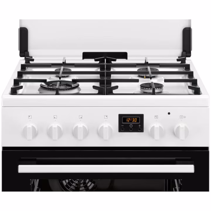 Aragaz ELECTROLUX, mixt, SteamBake, 4 arzatoare, Gaz + Electric, L 60 cm, Grill, alb [1]