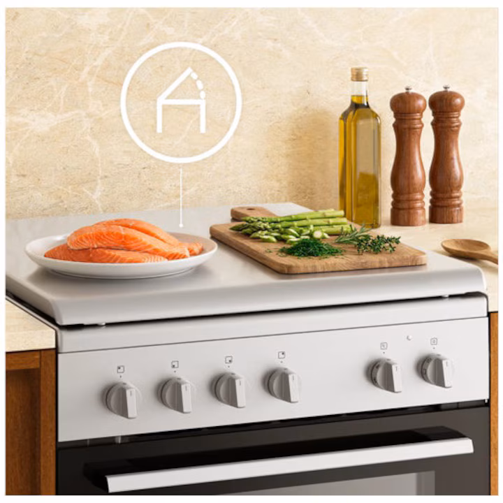 Aragaz ELECTROLUX, mixt, SteamBake, 4 arzatoare, Gaz + Electric, L 60 cm, Grill, alb [5]