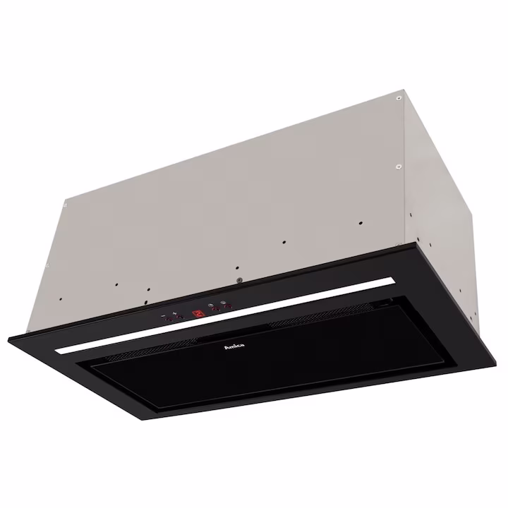Marelvi - Hota incorporabila Amica, tip box, total incorporabila, 60 cm, 1 motor, 3 trepte de viteze, 652 m3/h debit maxim, 63 dB, rama din aluminiu, corp din otel vopsit, iluminare led, telecomanda, negru