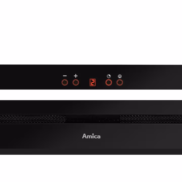Hota incorporabila Amica, tip box, total incorporabila, 60 cm, 1 motor, 3 trepte de viteze, 652 m3/h debit maxim, 63 dB, rama din aluminiu, corp din otel vopsit, iluminare led, telecomanda, negru [5]