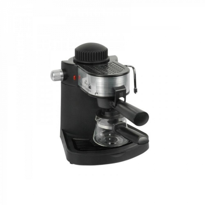 Espressor de cafea Hausberg HB3715, 650 W, 3.5 Bar, 4 cesti, Negru/Argintiu [1]