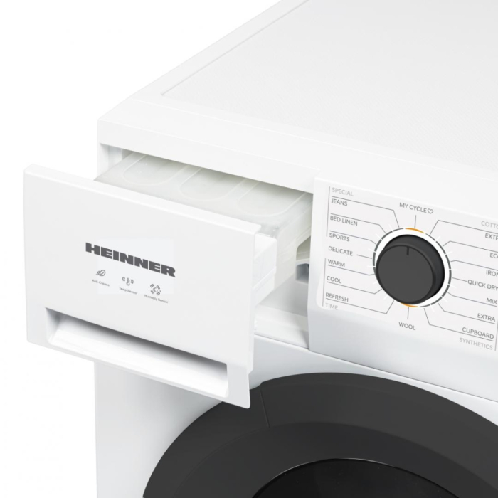 Uscător de rufe cu pompă de căldură Heinner HHPD-M8N13PBKE++, 8 kg, Clasa E, 16 programe, Display digital LED, Alb [4]