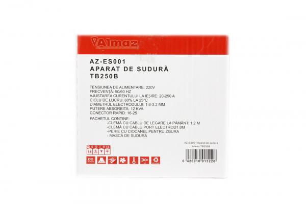 Invertor de sudura Almaz az-es001 180A, Electrod 1,6-4mm, accesorii incluse [2]