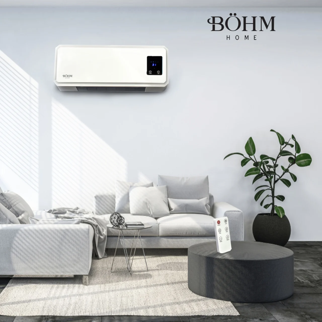 Aeroterma de perete BH2000 BÖHM, doua trepte de putere 1000/2000W, Timer 1-12 H, suprafata de incalzire 20-25 m² [3]