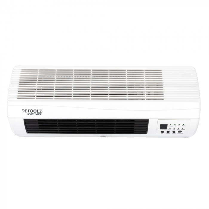 Aeroterma de perete Detoolz, 2KW, 2 trepte de putere, cu afisaj LED si termostat, Temporizator [8]