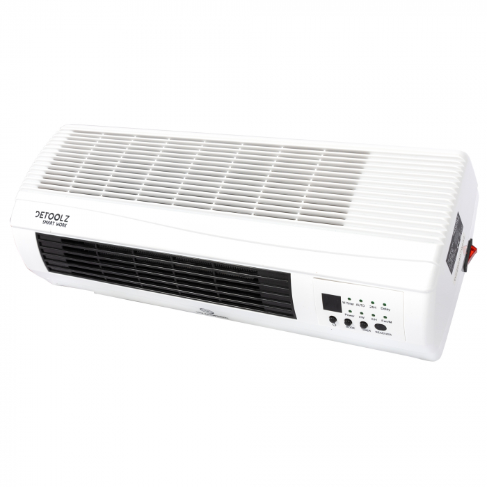 Aeroterma de perete Detoolz, 2KW, 2 trepte de putere, cu afisaj LED si termostat, Temporizator [7]
