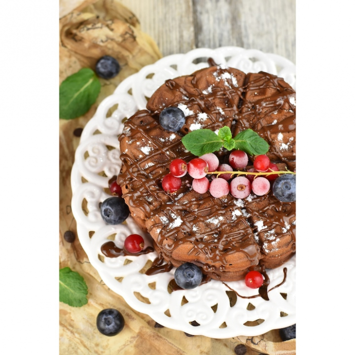 Aparat de facut gofre Heinner Copper Crown HWF-1000CR, 1000W, placi cu invelis antiaderent, plite gofre: 13.97 cm, Negru/aramiu [5]