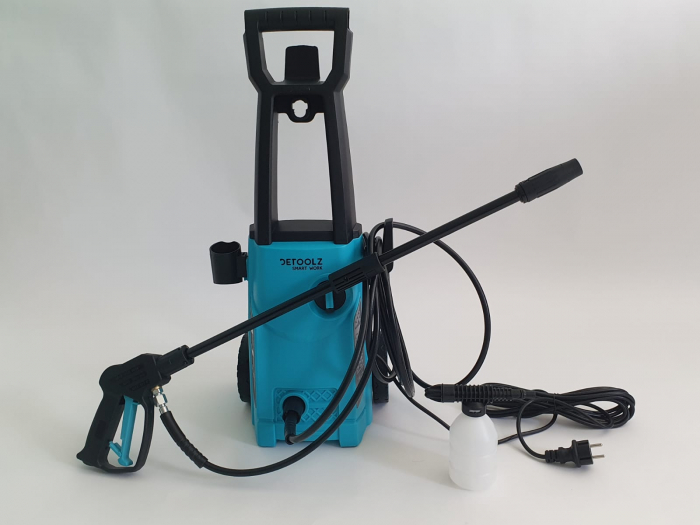 PACHET -  Aparat de spalat cu presiune DETOOLZ, presiune 105 bari, putere 1400W, debit maxim 6.8 l/min, DZ-CI107  + Furtun gradina BLUEBOS PLUS 1/2" (14 mm) 20m, set duze de conectare - DETOOLZ [9]