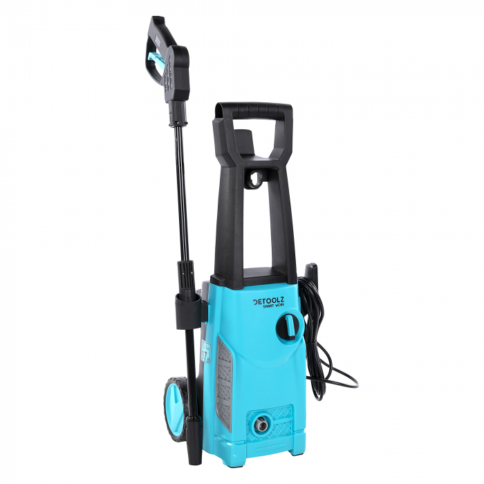 PACHET - Aparat de spalat cu presiune DETOOLZ, presiune 135 bari, putere 1600 W, debit maxim 6.8 l/min, DZ-CI108 + Furtun gradina BLUEBOS PLUS 1/2" (14 mm) 20m, set duze de conectare [16]