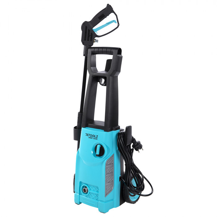 PACHET - Aparat de spalat cu presiune DETOOLZ, presiune 135 bari, putere 1600 W, debit maxim 6.8 l/min, DZ-CI108 + Furtun gradina BLUEBOS PLUS 1/2" (14 mm) 20m, set duze de conectare [20]