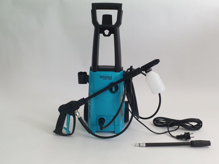 PACHET - Aparat de spalat cu presiune DETOOLZ, presiune 135 bari, putere 1600 W, debit maxim 6.8 l/min, DZ-CI108 + Furtun gradina BLUEBOS PLUS 1/2" (14 mm) 20m, set duze de conectare [4]