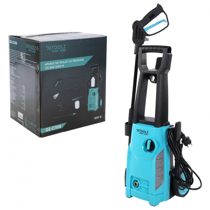 Aparat de spalat cu presiune DETOOLZ, presiune 135 bari, putere 1600 W, debit maxim 6.8 l/min, DZ-CI108 [24]